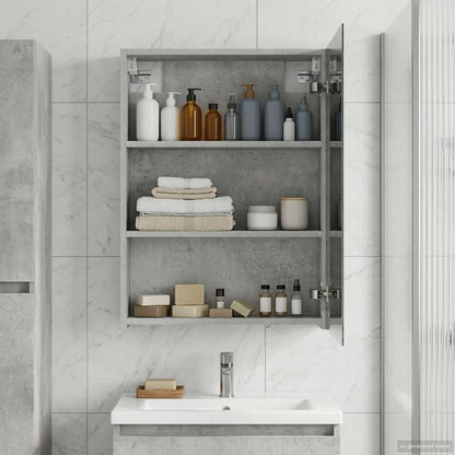 vidaXL Bathroom Mirror Cabinet Concrete Grey 50 x 14.5 x 70 cm