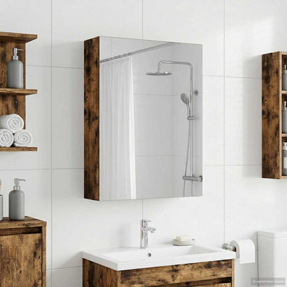 vidaXL Bathroom Mirror Cabinet Smoked Oak 50 x 14.5 x 70 cm