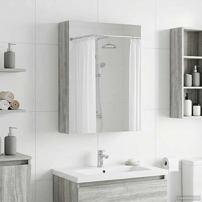 vidaXL Bathroom Mirror Cabinet with Door Grey Sonoma 50 x 14.5 x 70 cm