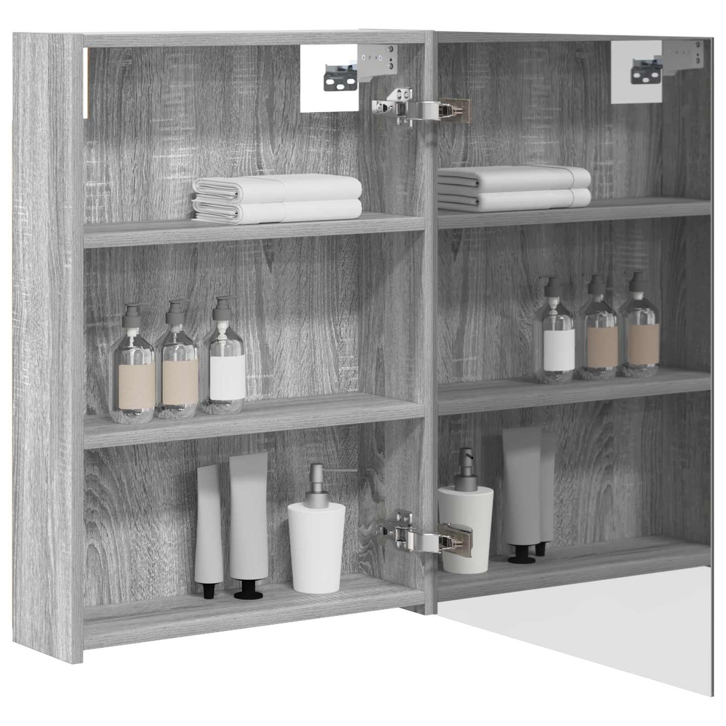 vidaXL Bathroom Mirror Cabinet with Door Grey Sonoma 50 x 14.5 x 70 cm