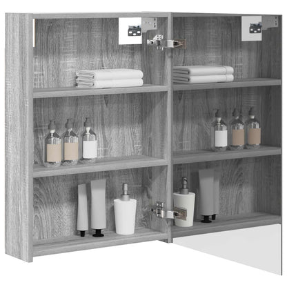 vidaXL Bathroom Mirror Cabinet with Door Grey Sonoma 50 x 14.5 x 70 cm