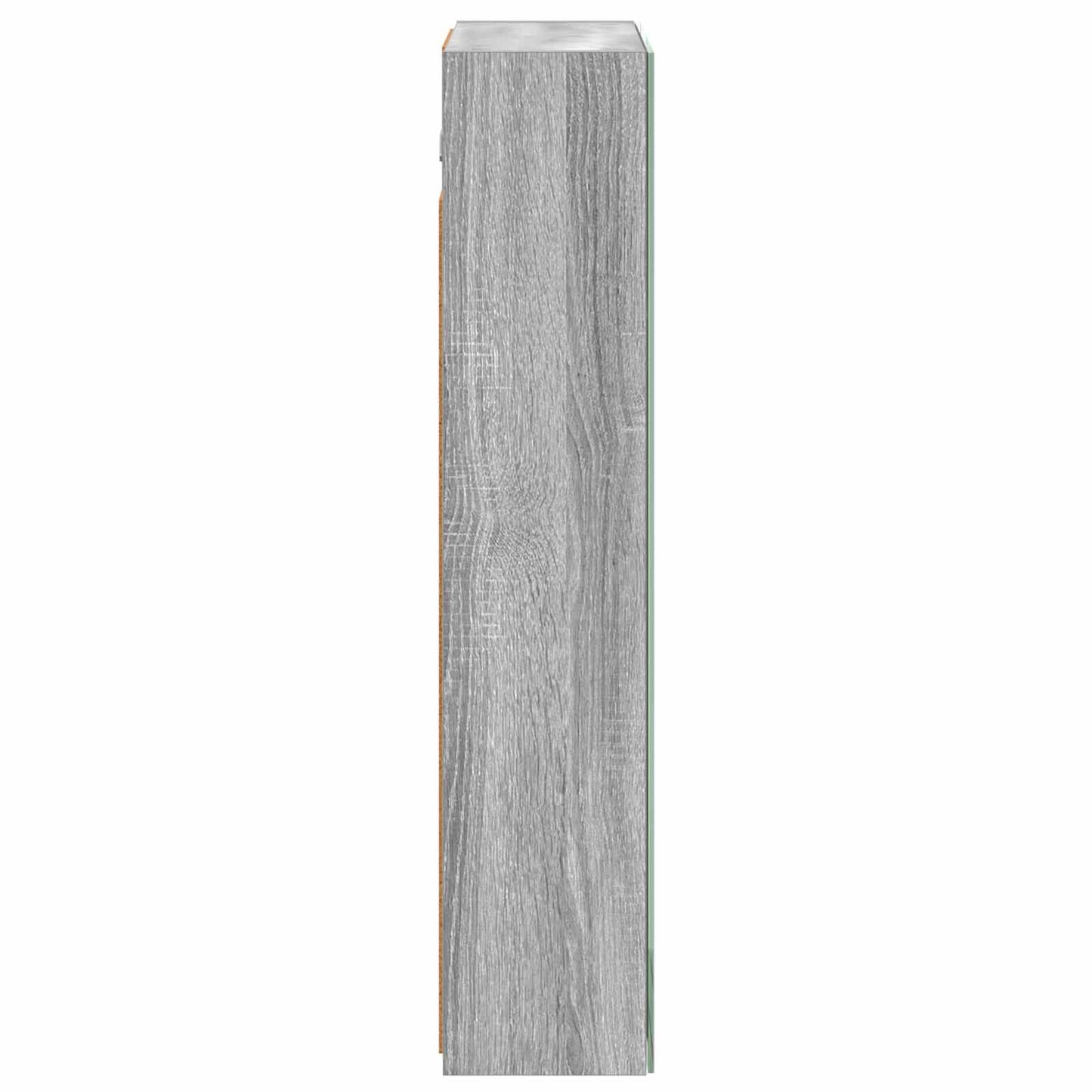 vidaXL Bathroom Mirror Cabinet with Door Grey Sonoma 50 x 14.5 x 70 cm