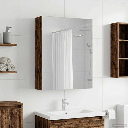 vidaXL Bathroom Mirror Cabinet with Shelf Old Wood 50 x 14.5 x 70 cm