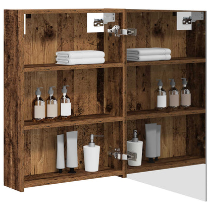 vidaXL Bathroom Mirror Cabinet with Shelf Old Wood 50 x 14.5 x 70 cm