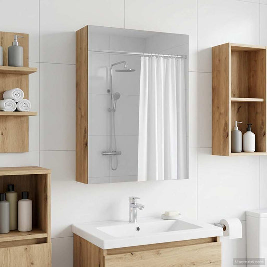 vidaXL Bathroom Mirror Cabinet Artisian Oak 50 x 14.5 x 70 cm
