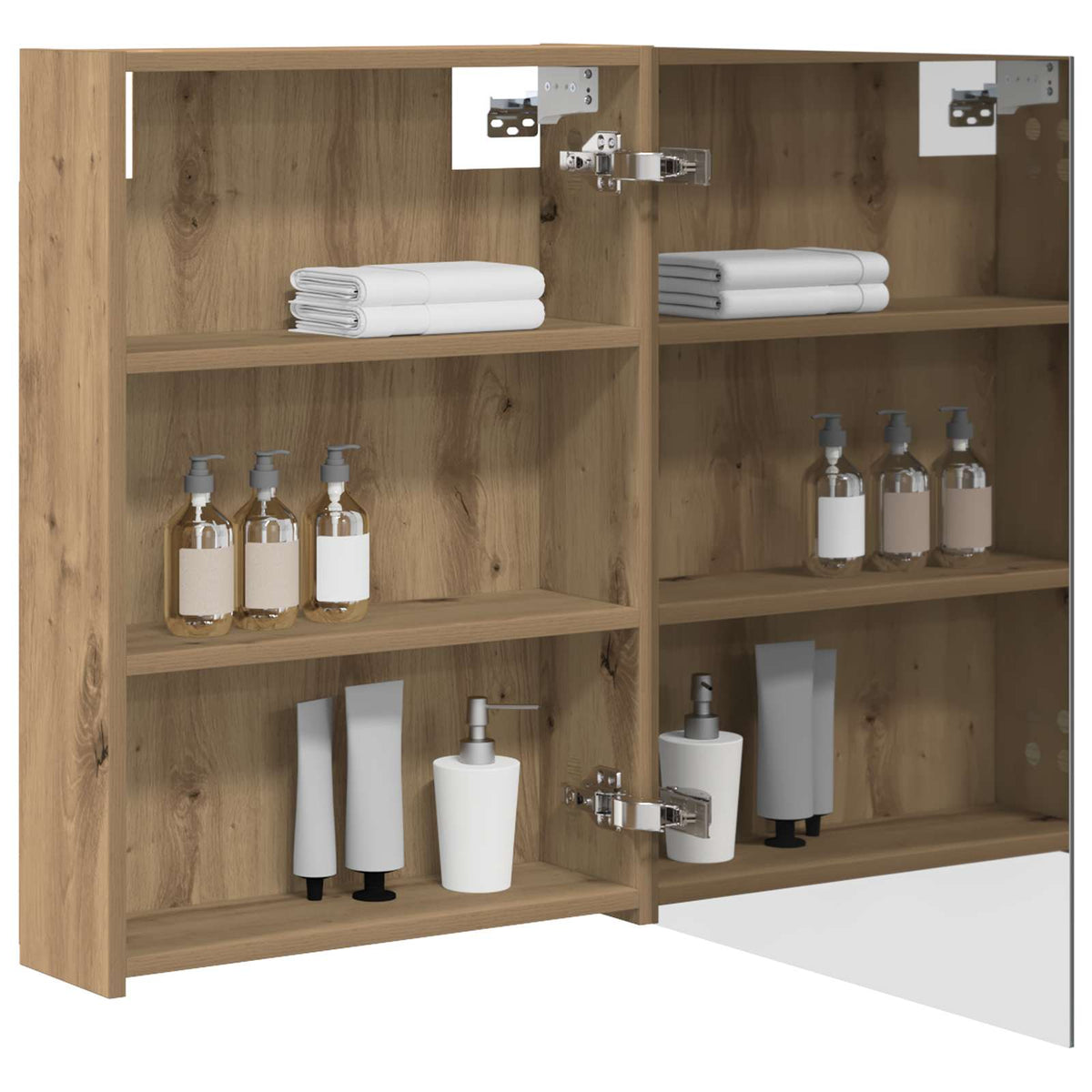 vidaXL Bathroom Mirror Cabinet Artisan Oak 50 x 14.5 x 70 cm