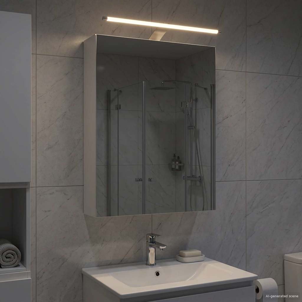 vidaXL Bathroom Mirror Cabinet White 50 x 14.5 x 70 cm Engineered wood