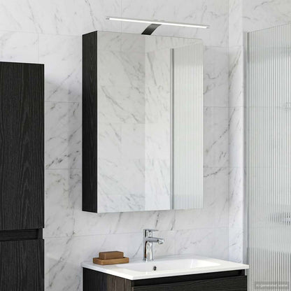 vidaXL Bathroom Mirror Cabinet with Shelf Black Oak 50 x 14.5 x 70 cm