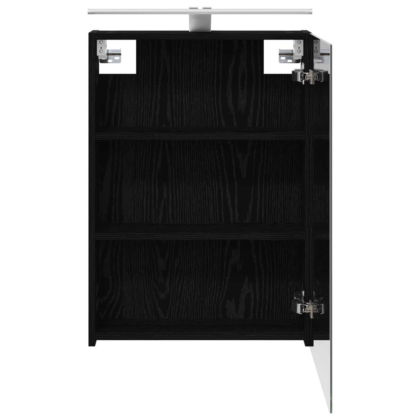 vidaXL Bathroom Mirror Cabinet with Shelf Black Oak 50 x 14.5 x 70 cm
