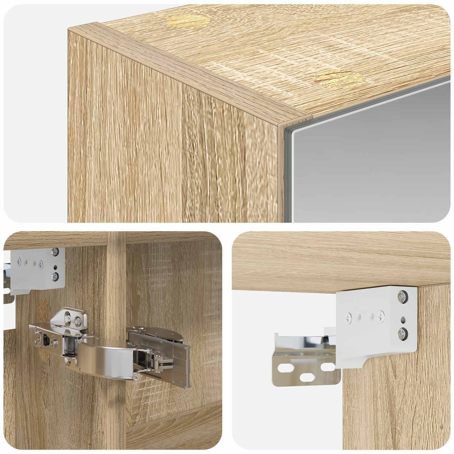 vidaXL Bathroom Mirror Cabinet with Shelf Sonoma Oak 50 x 14.5 x 70 cm