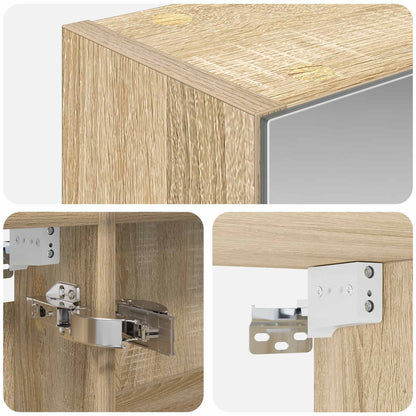 vidaXL Bathroom Mirror Cabinet with Shelf Sonoma Oak 50 x 14.5 x 70 cm