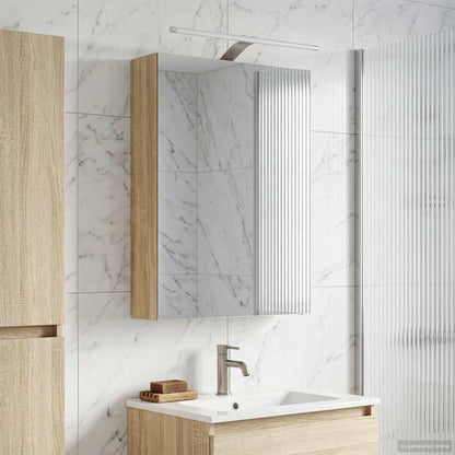 vidaXL Bathroom Mirror Cabinet with Shelf Sonoma Oak 50 x 14.5 x 70 cm
