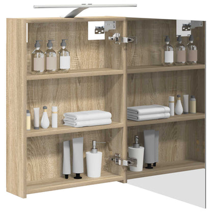 vidaXL Bathroom Mirror Cabinet with Shelf Sonoma Oak 50 x 14.5 x 70 cm