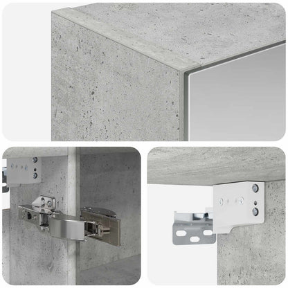 vidaXL Bathroom Mirror Cabinet Concrete Grey 50 x 14.5 x 70 cm