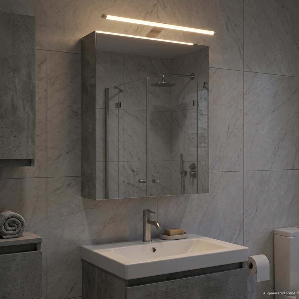 vidaXL Bathroom Mirror Cabinet Concrete Grey 50 x 14.5 x 70 cm