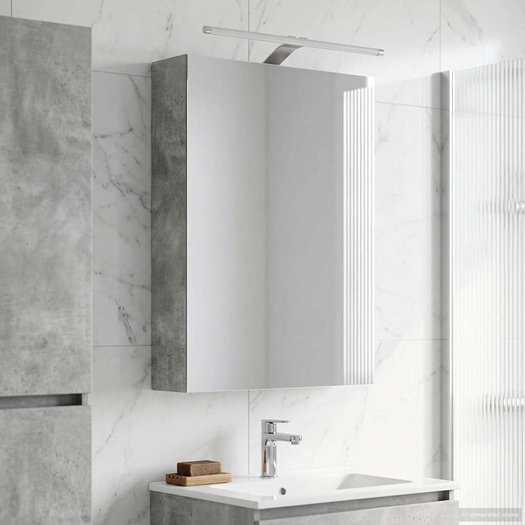 vidaXL Bathroom Mirror Cabinet Concrete Grey 50 x 14.5 x 70 cm
