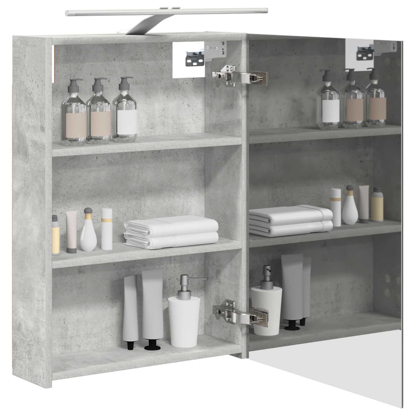 vidaXL Bathroom Mirror Cabinet Concrete Grey 50 x 14.5 x 70 cm