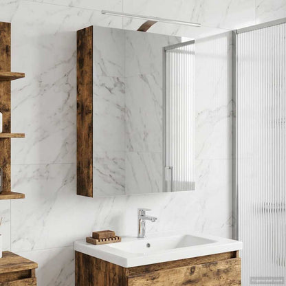 vidaXL Bathroom Mirror Cabinet with Shelf Smoked Oak 50 x 14.5 x 70 cm