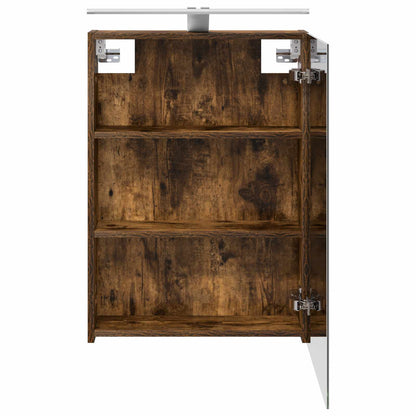 vidaXL Bathroom Mirror Cabinet with Shelf Smoked Oak 50 x 14.5 x 70 cm