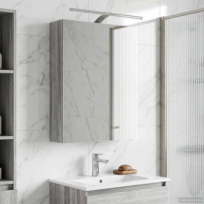 vidaXL Bathroom Mirror Cabinet with Door Grey Sonoma 50 x 14.5 x 70 cm