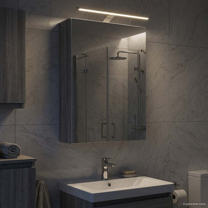 vidaXL Bathroom Mirror Cabinet with Door Grey Sonoma 50 x 14.5 x 70 cm