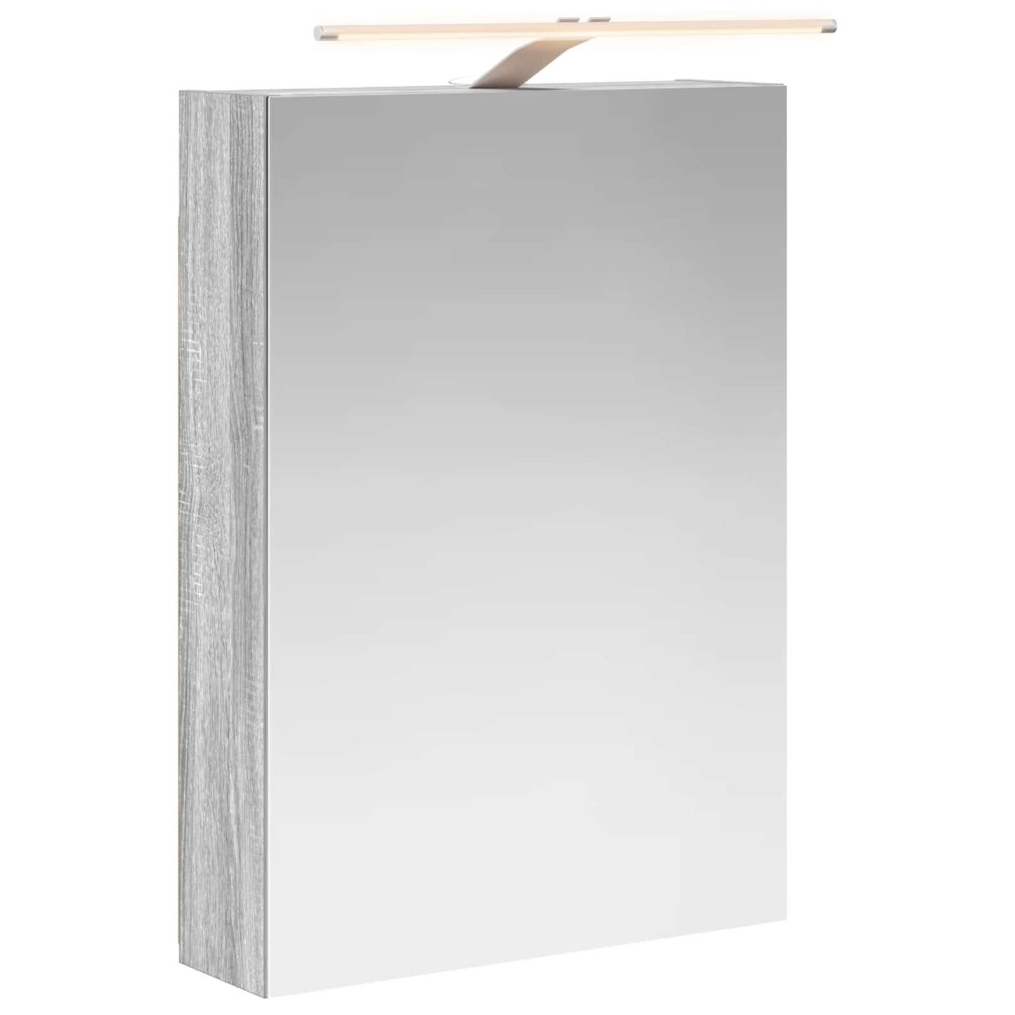 vidaXL Bathroom Mirror Cabinet with Door Grey Sonoma 50 x 14.5 x 70 cm