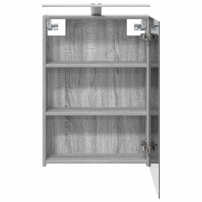 vidaXL Bathroom Mirror Cabinet with Door Grey Sonoma 50 x 14.5 x 70 cm