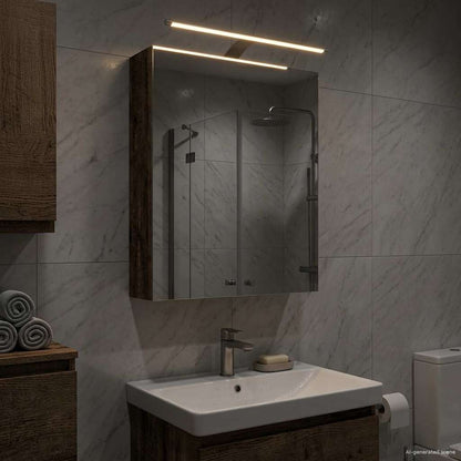 vidaXL Bathroom Mirror Cabinet with Shelf Old Wood 50 x 14.5 x 70 cm