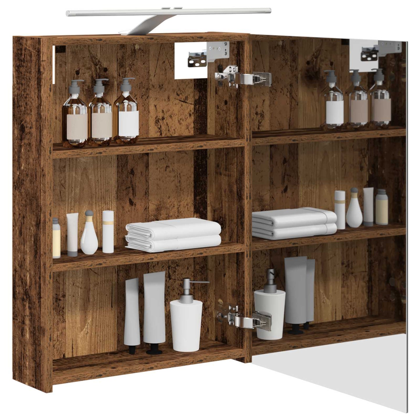 vidaXL Bathroom Mirror Cabinet with Shelf Old Wood 50 x 14.5 x 70 cm