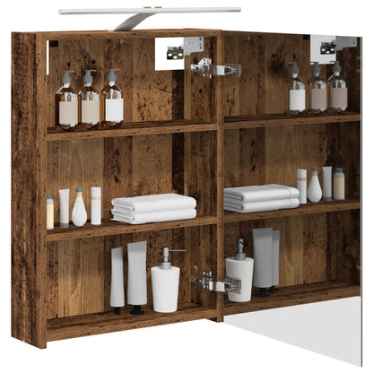 vidaXL Bathroom Mirror Cabinet with Shelf Old Wood 50 x 14.5 x 70 cm