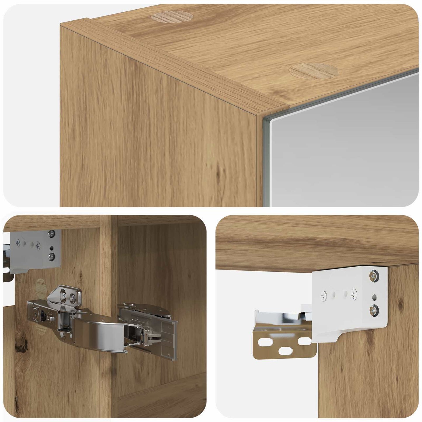vidaXL Bathroom Mirror Cabinet Artisian Oak 50 x 14.5 x 70 cm