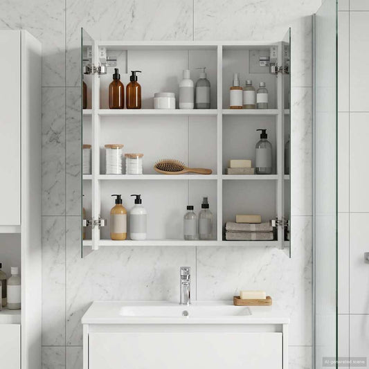 vidaXL Bathroom Mirror Cabinet White 60 x 14.5 x 70 cm Engineered wood