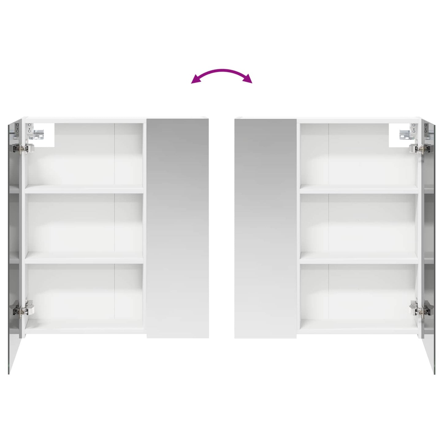 vidaXL Bathroom Mirror Cabinet White 60 x 14.5 x 70 cm Engineered wood