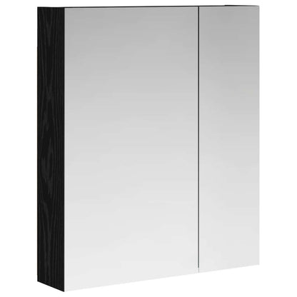 vidaXL Bathroom Mirror Cabinet with Shelf Black Oak 60 x 14.5 x 70 cm