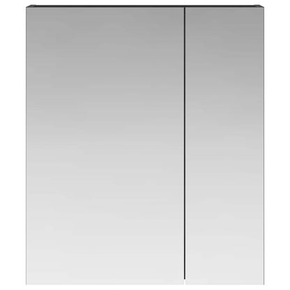 vidaXL Bathroom Mirror Cabinet with Shelf Black Oak 60 x 14.5 x 70 cm