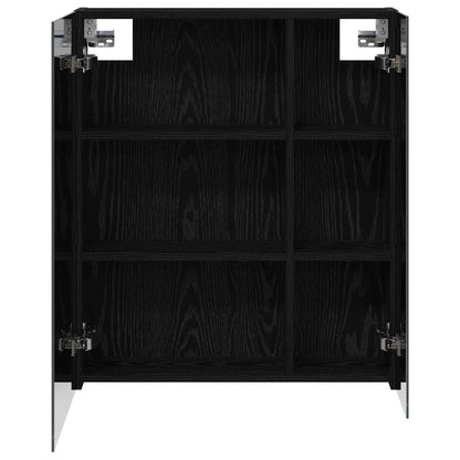 vidaXL Bathroom Mirror Cabinet with Shelf Black Oak 60 x 14.5 x 70 cm
