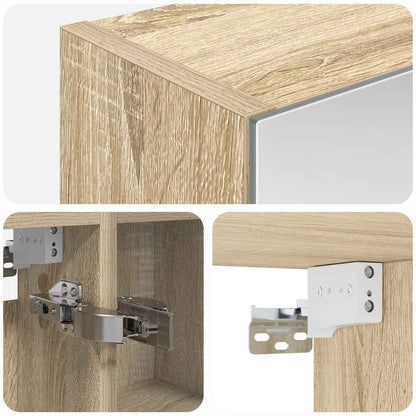 vidaXL Bathroom Mirror Cabinet with Shelf Sonoma Oak 60 x 14.5 x 70 cm