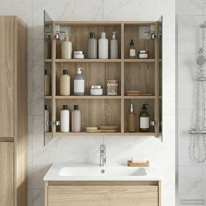 vidaXL Bathroom Mirror Cabinet with Shelf Sonoma Oak 60 x 14.5 x 70 cm