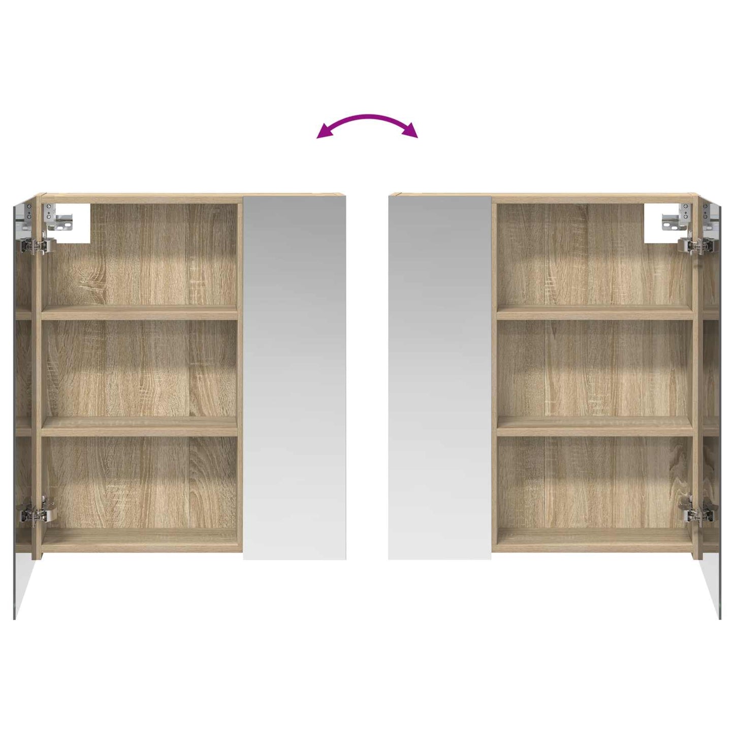 vidaXL Bathroom Mirror Cabinet with Shelf Sonoma Oak 60 x 14.5 x 70 cm