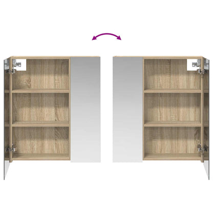 vidaXL Bathroom Mirror Cabinet with Shelf Sonoma Oak 60 x 14.5 x 70 cm