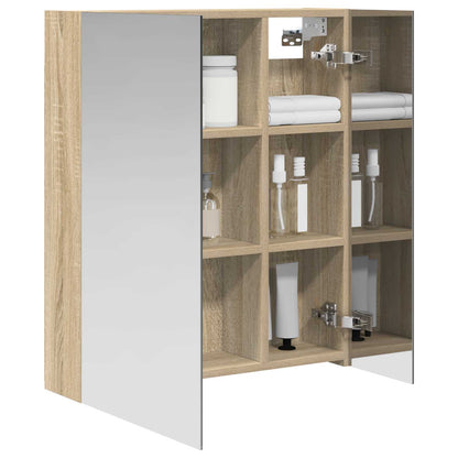 vidaXL Bathroom Mirror Cabinet with Shelf Sonoma Oak 60 x 14.5 x 70 cm