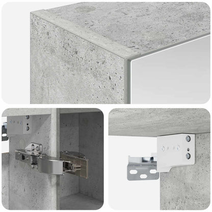 vidaXL Bathroom Mirror Cabinet Concrete Grey 60 x 14.5 x 70 cm
