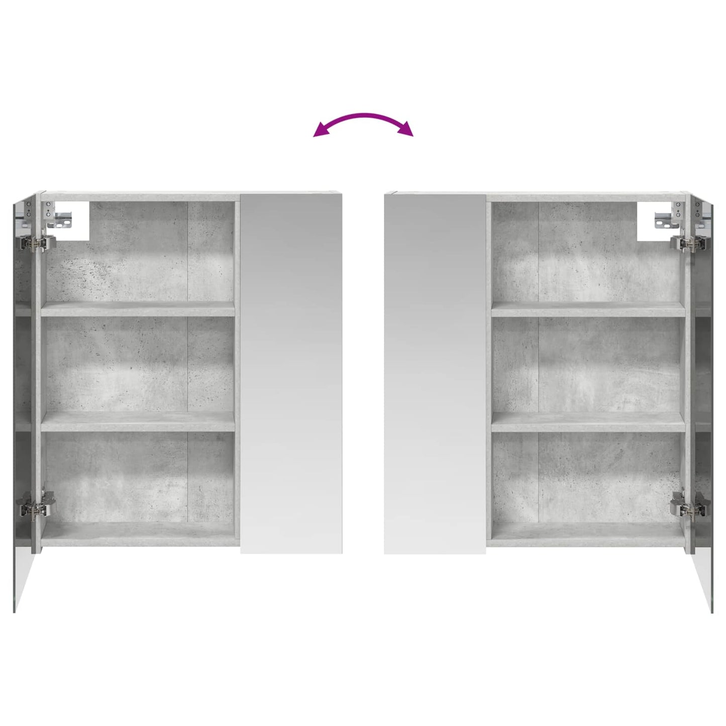 vidaXL Bathroom Mirror Cabinet Concrete Grey 60 x 14.5 x 70 cm