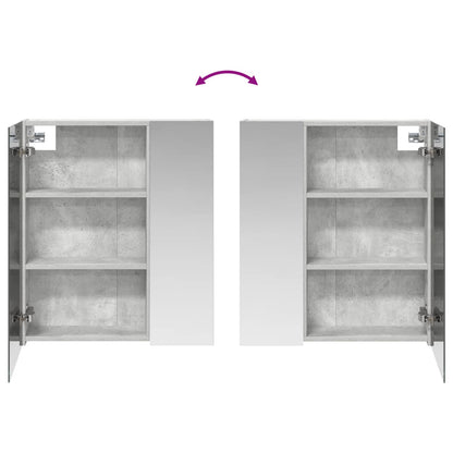 vidaXL Bathroom Mirror Cabinet Concrete Grey 60 x 14.5 x 70 cm