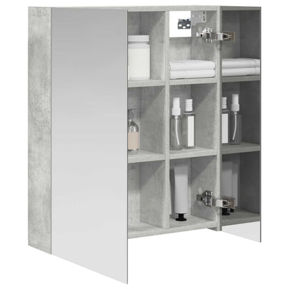 vidaXL Bathroom Mirror Cabinet Concrete Grey 60 x 14.5 x 70 cm