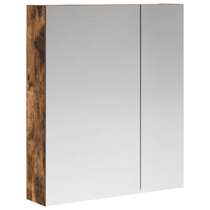 vidaXL Bathroom Mirror Cabinet with Shelf Smoked Oak 60 x 14.5 x 70 cm