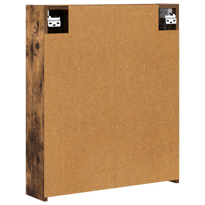 vidaXL Bathroom Mirror Cabinet with Shelf Smoked Oak 60 x 14.5 x 70 cm