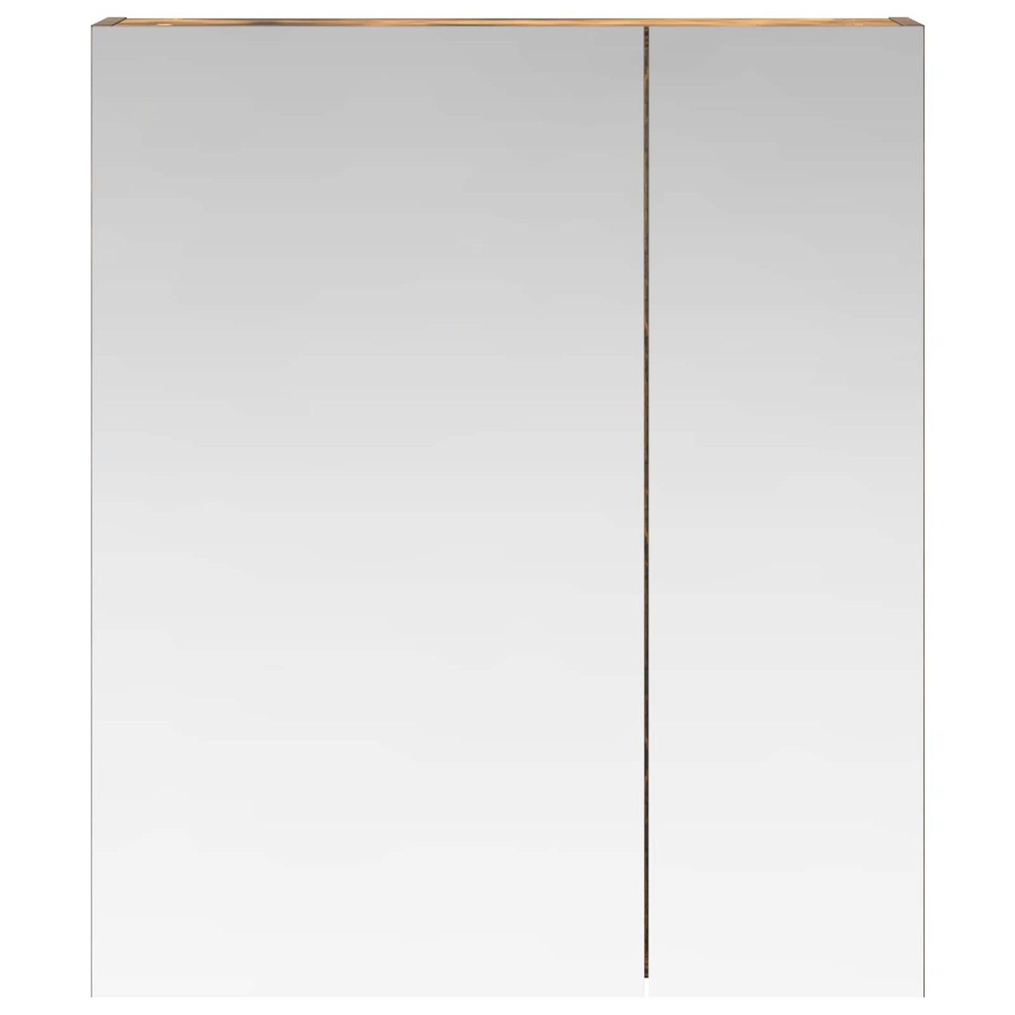 vidaXL Bathroom Mirror Cabinet with Shelf Smoked Oak 60 x 14.5 x 70 cm