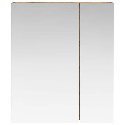 vidaXL Bathroom Mirror Cabinet with Shelf Smoked Oak 60 x 14.5 x 70 cm