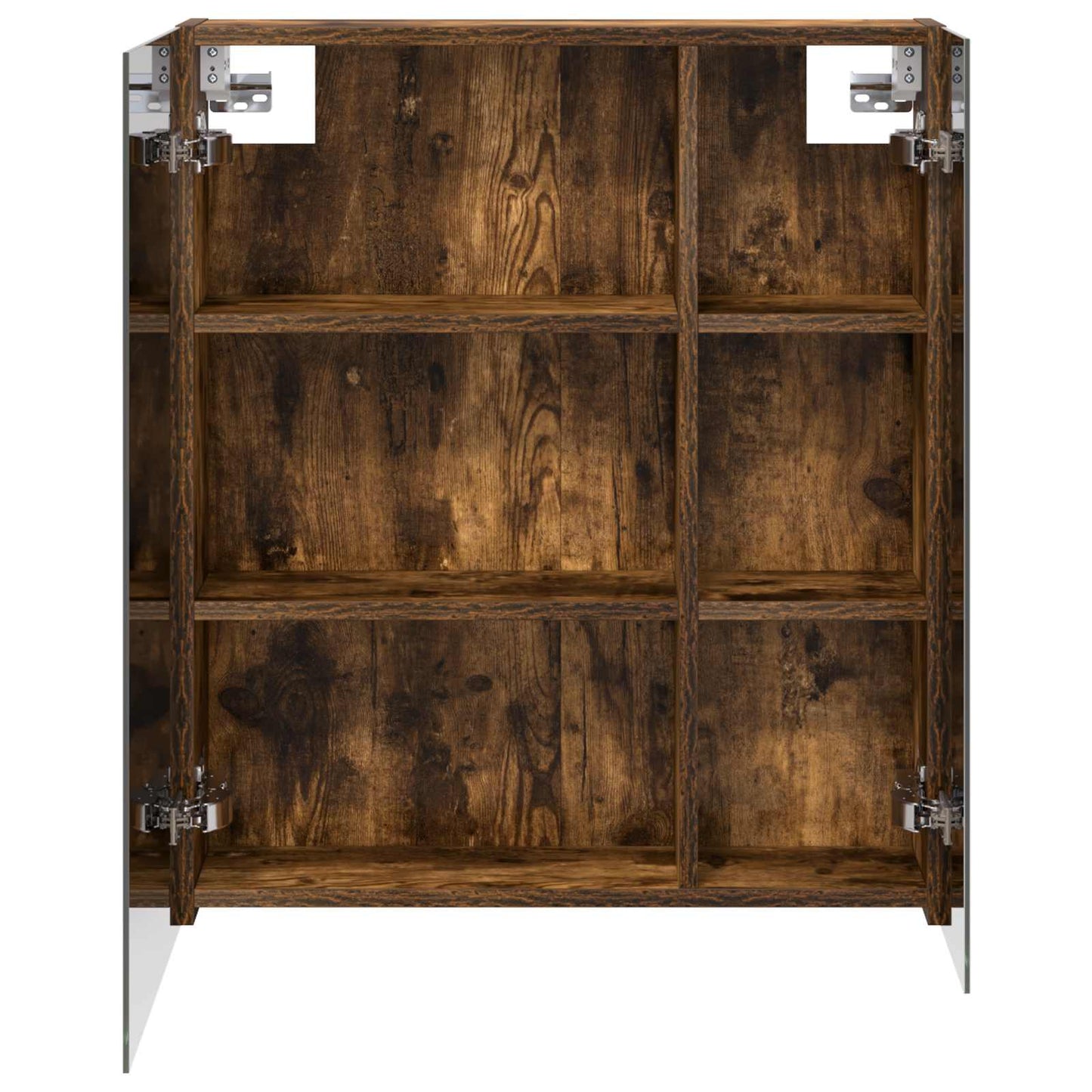 vidaXL Bathroom Mirror Cabinet with Shelf Smoked Oak 60 x 14.5 x 70 cm